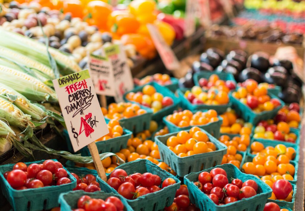 cherry tomatoes at farmers market